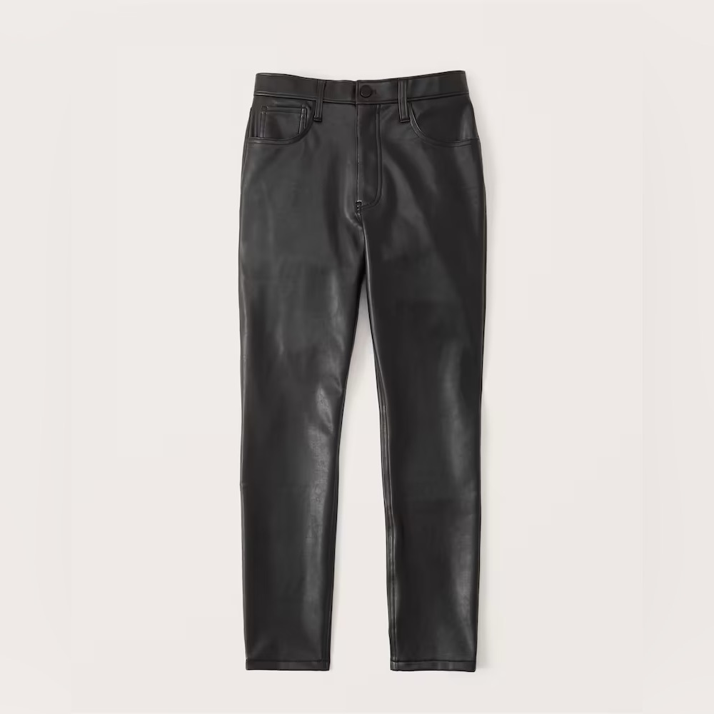 Abercrombie & Fitch- Black Leather Pants, Size 25 Short